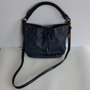 Elegant Navy Blue Leather Handbag